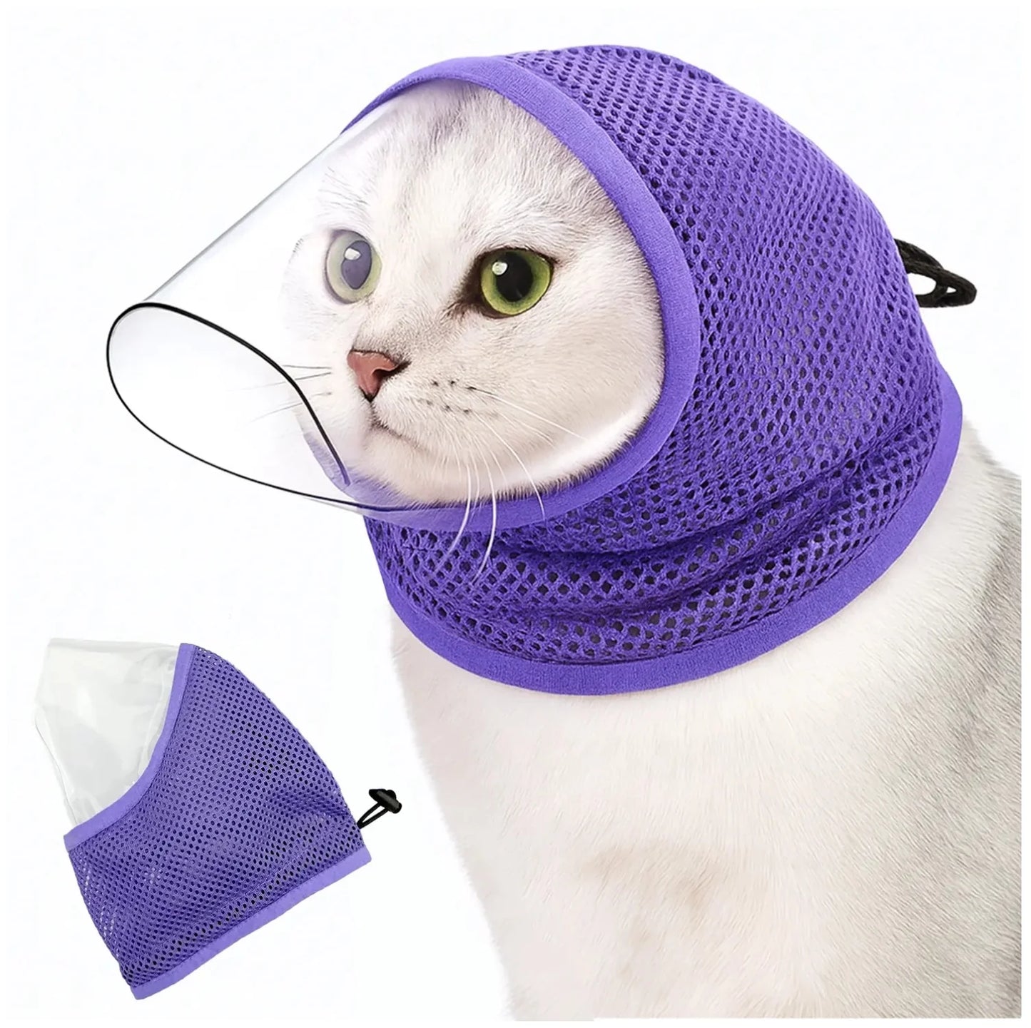Cat anti - Bite Transparent Mask - Breathable Mesh Cat Face Shield for Grooming & Protection