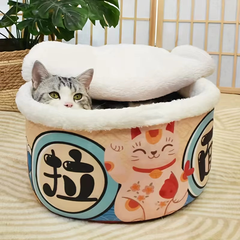 Pet Dog Cat House Kennel Super Large Instant Noodle Warm Dog Cat Nest Beds Cushion Cup Cozy Nest