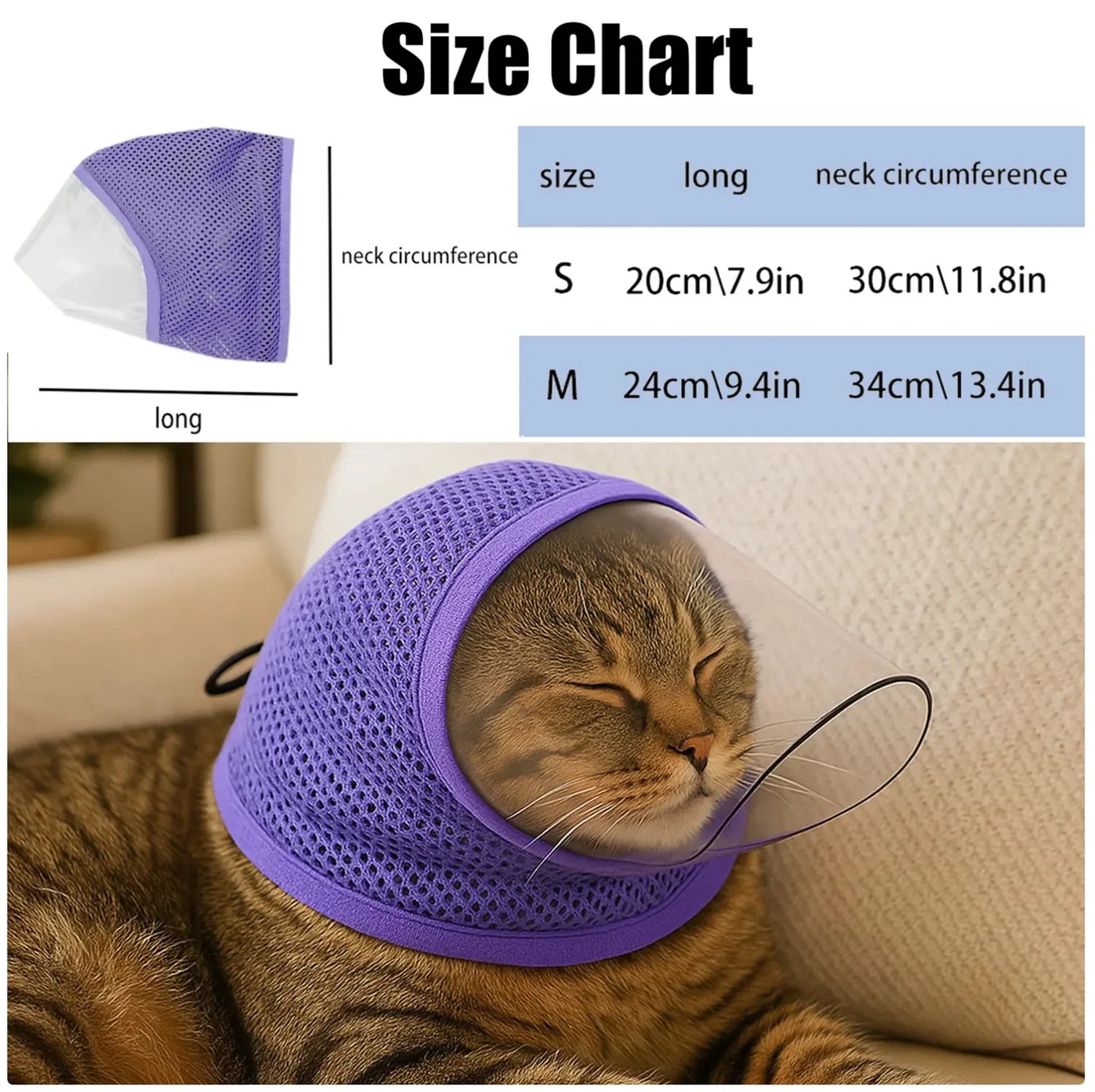 Cat anti - Bite Transparent Mask - Breathable Mesh Cat Face Shield for Grooming & Protection